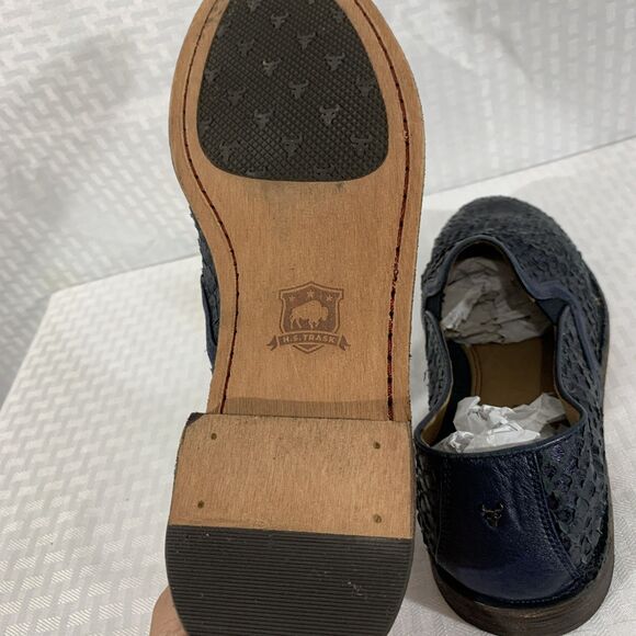 Trask Ali Loafers Flats Navy Snake Skin Womens 9 - Picture 4 of 7